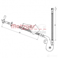 Тормозной шланг METZGER 4250032563141 4110809 Peugeot 407 1 (6D) Седан 1.8 16V 125 л.с. 2005 – 2025 R6 GNQLT