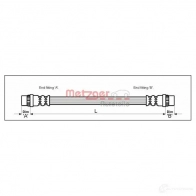 Тормозной шланг METZGER 4114637 I0X6 9F 4250032565831 Renault Logan (L8) 2 Седан 1.6 82 л.с. 2014 – 2024