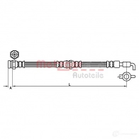 Тормозной шланг METZGER 4111037 MK UJ9A Ford Ranger 4 (ER, EQ) Пикап 2.5 TD 4x4 109 л.с. 1999 – 2006 4250032659424