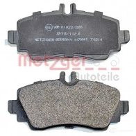 Тормозные колодки дисковые, комплект METZGER 995312 1170041 0650.81 06 50.02 - Изображение 3