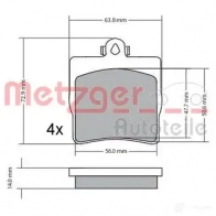 Тормозные колодки дисковые, комплект METZGER 1170016 219 19 BPHZ3Q 995287