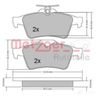 Тормозные колодки дисковые, комплект METZGER 24137 2348 2 1170006 995277 - Изображение 5