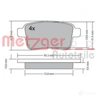 Тормозные колодки дисковые, комплект METZGER 995742 98S5Q 2469 2 1170471