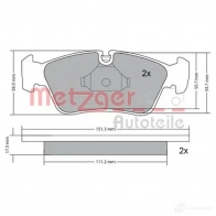 Тормозные колодки дисковые, комплект METZGER 219 25 995290 21926 1170019 - Изображение 5