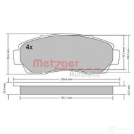 Тормозные колодки дисковые, комплект METZGER 2 4638 1170482 Honda CR-V 3 (RE) Кроссовер 2.4 i Vtec 4WD 170 л.с. 2007 – 2025 24639