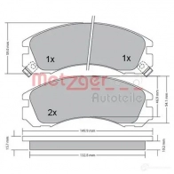Тормозные колодки дисковые, комплект METZGER 213 63 995406 1170135 21768 - Изображение 5