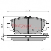 Тормозные колодки дисковые, комплект METZGER 2RR JQ 1437582547 1170870 - Изображение 2