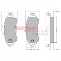 Тормозные колодки дисковые, комплект METZGER 1170673 25221 252 20 995942