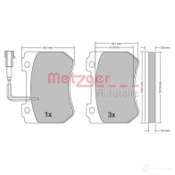 Тормозные колодки дисковые, комплект METZGER 1170276 995547 24 852 24853 - Изображение 1