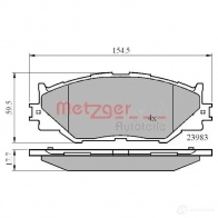 Тормозные колодки дисковые, комплект METZGER 1170867 LG G90F 1437583918 - Изображение 3