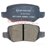 Тормозные колодки дисковые, комплект METZGER 1170028 995299 0 818.00 23138 - Изображение 3