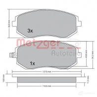 Тормозные колодки дисковые, комплект METZGER 23866 Subaru Forester (SH) 3 2009 – 2012 2386 5 1170275