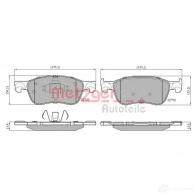 Тормозные колодки дисковые, комплект METZGER 1170891 Ford Fiesta 7 (ST) Хэтчбек 1.0 EcoBoost mHEV 155 л.с. 2020 – 2025 65E Z6MW