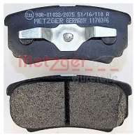 Тормозные колодки дисковые, комплект METZGER 1170306 995577 240 14 24015 - Изображение 3