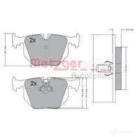 Тормозные колодки дисковые, комплект METZGER 1170121 21 282 995392 21487