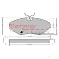 Тормозные колодки дисковые, комплект METZGER Renault Avantime (DE0) 1 Минивэн 3.0 V6 (DE04. DE0T) 207 л.с. 2001 – 2003 1170537 230 98 23099