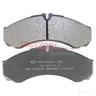 Тормозные колодки дисковые, комплект METZGER 1170608 995879 38PN60 2912 1 - Изображение 3