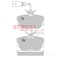 Тормозные колодки дисковые, комплект METZGER 1170109 2 3224 Volkswagen Transporter (T4) 4 Автобус 2.4 D Syncro 78 л.с. 1992 – 1998 23446