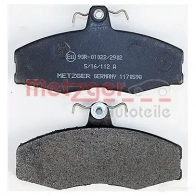 Тормозные колодки дисковые, комплект METZGER 1170598 995869 20 861 UJ60QDI - Изображение 3