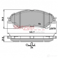 Тормозные колодки дисковые, комплект METZGER 86V L73J 1437583369 1170882 - Изображение 3