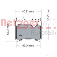 Тормозные колодки дисковые, комплект METZGER Opel Astra (F) 1 Универсал 1.8 i 16V (F08. C05) 125 л.с. 1993 – 1998 1170165 2 1140 4JA240