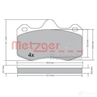 Тормозные колодки дисковые, комплект METZGER 24974 2 0345 1170656 995926