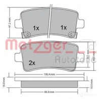 Тормозные колодки дисковые, комплект METZGER Opel Insignia (A) 1 Седан 2.8 V6 Turbo 4x4 (69) 260 л.с. 2008 – 2017 24422 1170152 2442 1