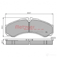 Тормозные колодки дисковые, комплект METZGER 1437583442 YD 0XO 1170874 - Изображение 2