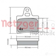 Тормозные колодки, комплект METZGER 4WF2G 201 62 1170628 Citroen Xantia 1 (X1, X2) Хэтчбек 2.0 HDI 109 109 л.с. 1999 – 2003