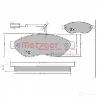 Тормозные колодки дисковые, комплект METZGER 1170073 24469 24 468 995344