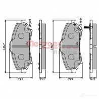 Тормозные колодки дисковые, комплект METZGER 1170883 U6K EBA 1437587726 - Изображение 2