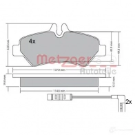 Тормозные колодки дисковые, комплект METZGER 995308 QS1GRW 2919 0 1170037 - Изображение 5