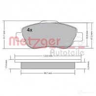 Тормозные колодки дисковые, комплект METZGER 24138 Fiat Panda (169) 2 Хэтчбек 1.3 D Multijet (169AxG1A. 169AxD1A) 75 л.с. 2006 – 2013 2407 2 1170440