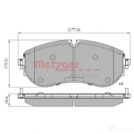 Тормозные колодки дисковые, комплект METZGER Volkswagen Crafter (SZ) 2 Грузовик 2.0 TDI 4motion 177 л.с. 2017 – 2025 OF0 DQ5 1170898