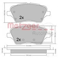 Тормозные колодки дисковые, комплект METZGER 25135 1170640 995911 25 134