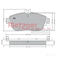 Тормозные колодки дисковые, комплект METZGER QXGPZK 2486 9 1170215 Mercedes GLA (X156) 1 Кроссовер 2.1 GLA 220 CDI / d (1503) 163 л.с. 2013 – 2024