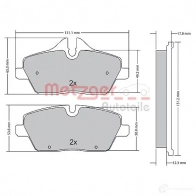 Тормозные колодки дисковые, комплект METZGER 996092 1170826 23 915 JYHLZ - Изображение 2