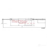 Трос ручника METZGER 10.6203 Peugeot 406 1 (8E, 8F) Универсал 3.0 V6 207 л.с. 2000 – 2004 4250032402464 E5 WY75I