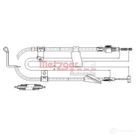 Трос ручника, стояночного тормоза METZGER 175036 Suzuki Baleno 4250032421496 XD1 GDA