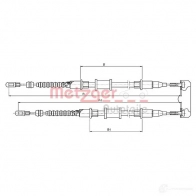 Трос ручника METZGER 4250032406707 11.5856 K9CQ E Opel Astra (F) 1 Универсал 2.0 i 16V (F08. C05) 136 л.с. 1995 – 1998