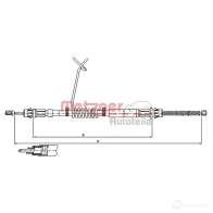 Трос ручника, стояночного тормоза METZGER 4250032424183 115573 Ford Transit 6 (FA) 2000 – 2006 S62 JNLG