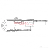 Трос ручника METZGER B2SYY 9W 4250032403492 10.753 Audi 80