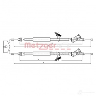 Трос ручника, стояночного тормоза METZGER 4250032460518 105367 YVZHV T Ford Focus 2 Кабриолет 1.6 100 л.с. 2006 – 2010
