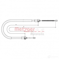 Трос ручника METZGER 4250032506896 10.6892 Renault Logan 1 (LS, KS) 2004 – 2012 4N CVC