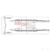 Трос ручника, стояночного тормоза METZGER 4250032406592 994654 0JC 4W 11582