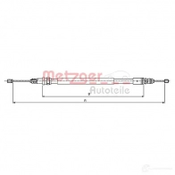 Трос ручника METZGER Renault Laguna (K56) 1 Универсал 2.2 dT (K569) 113 л.с. 1996 – 2001 10.6775 WTNM N 4250032402808