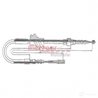 Трос ручника METZGER 4250032403522 10.7541 OX1MR P Audi 80