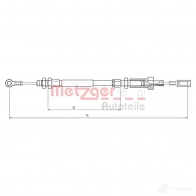 Трос ручника METZGER Citroen Jumper 1 (230P) Автобус 2.5 D 86 л.с. 1994 – 2002 HQCA 3 10.4723 4250032427863