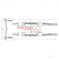 Трос ручника METZGER 31 6158218 0Q8SASR 11.5821 Opel Omega