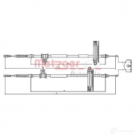 Трос ручника METZGER Ford Focus 1 Хэтчбек 1.8 DI / TDDi 75 л.с. 1999 – 2004 10.5362 PN U2U 4250032442460